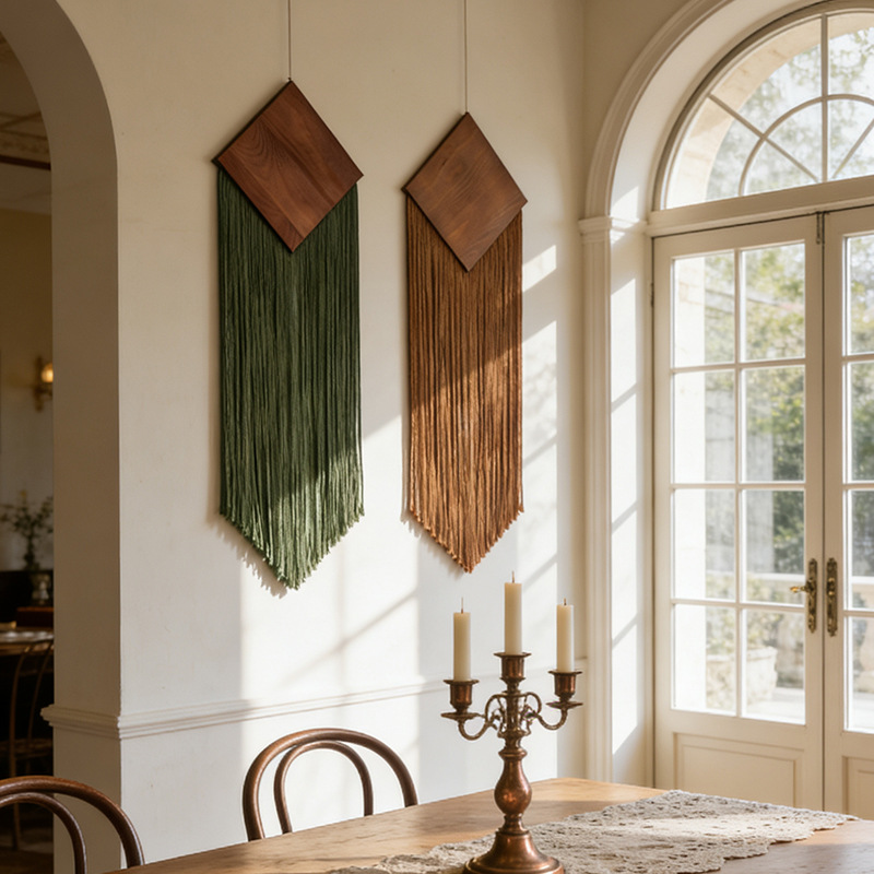 Wall Scroll Tapestry - Bohemian Cotton Rope Woven Tapestry with