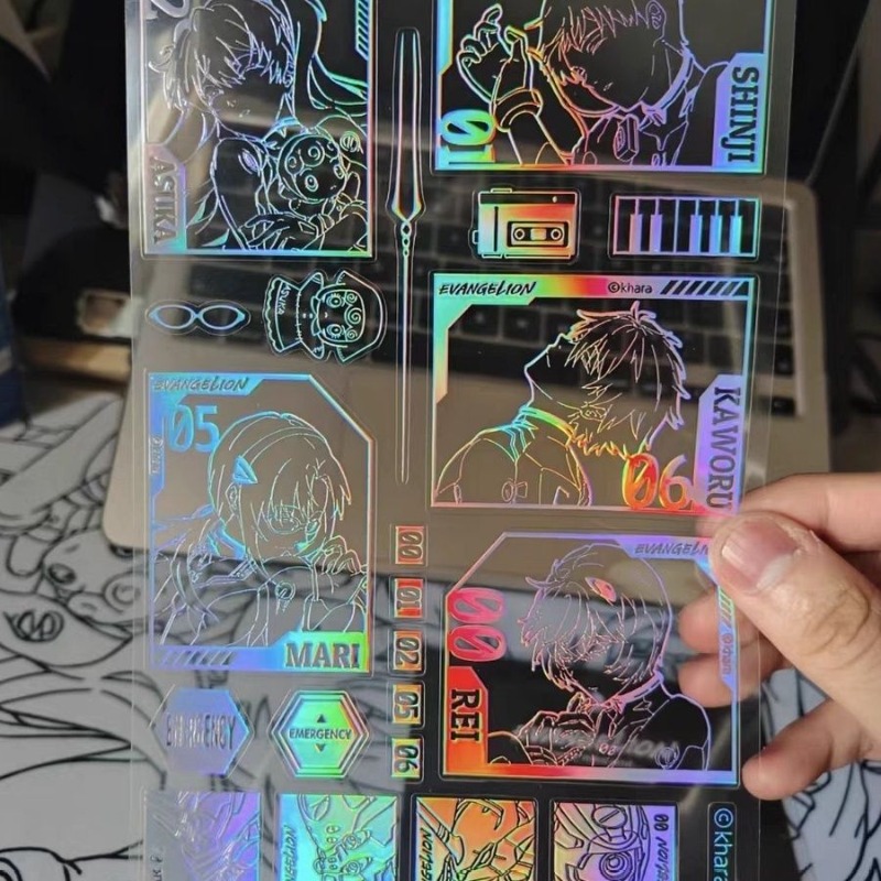 EVA Laser Sticker Shinji Rei A - Evangelion Anime Merchandise ulasan dan harga